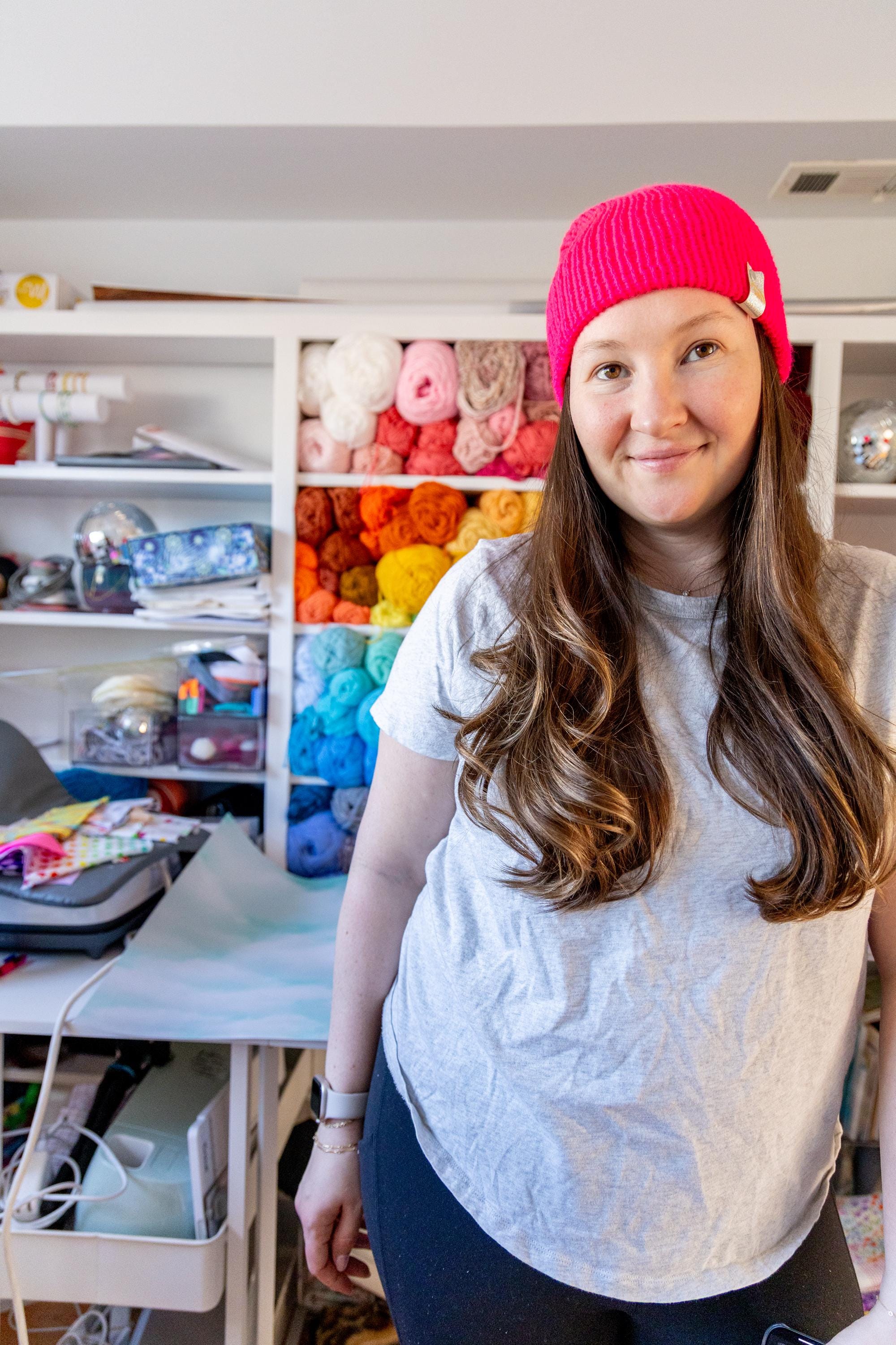 Fuschia Knit Beanie