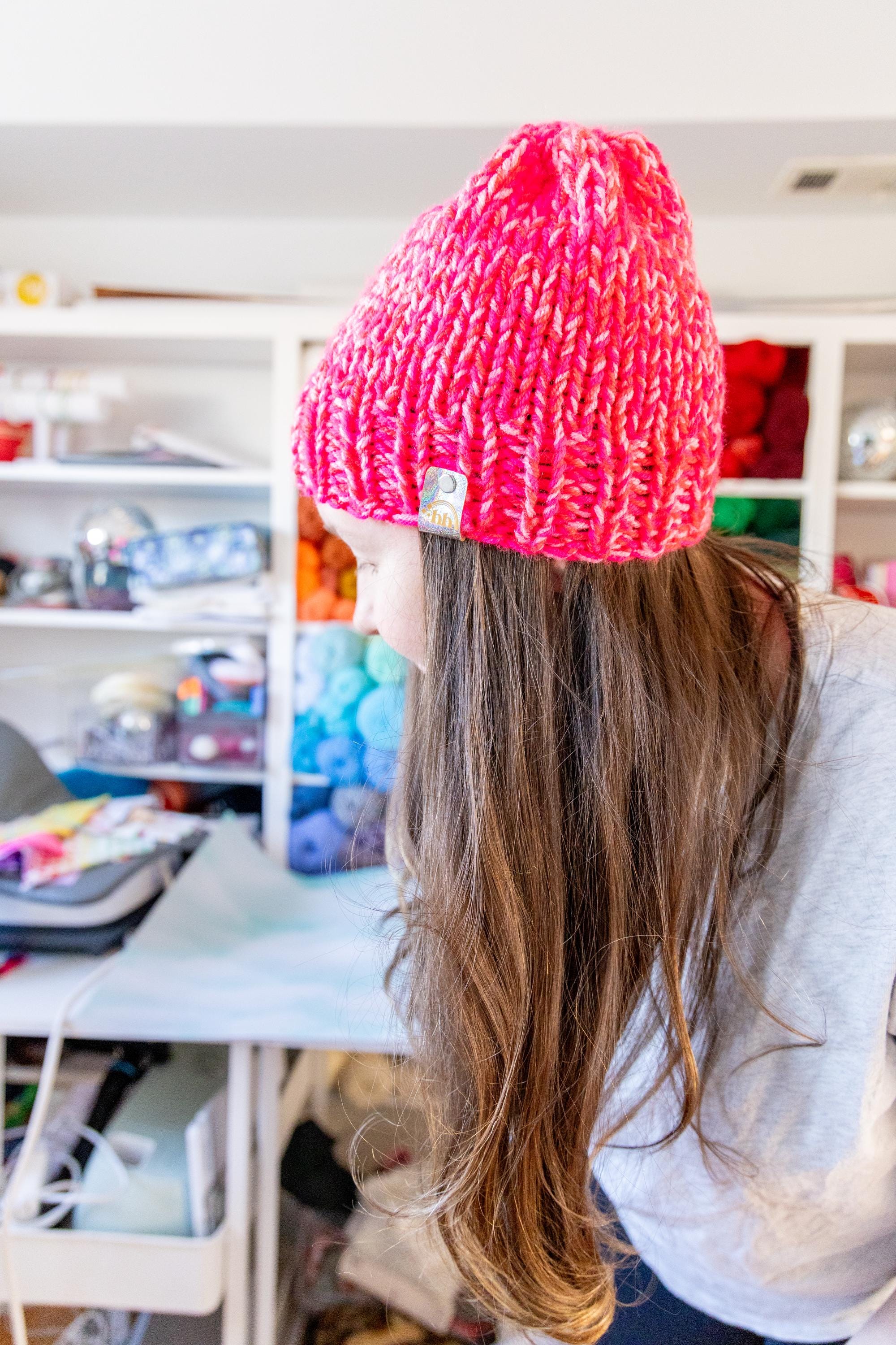 Neon Pink Chunky Beanie
