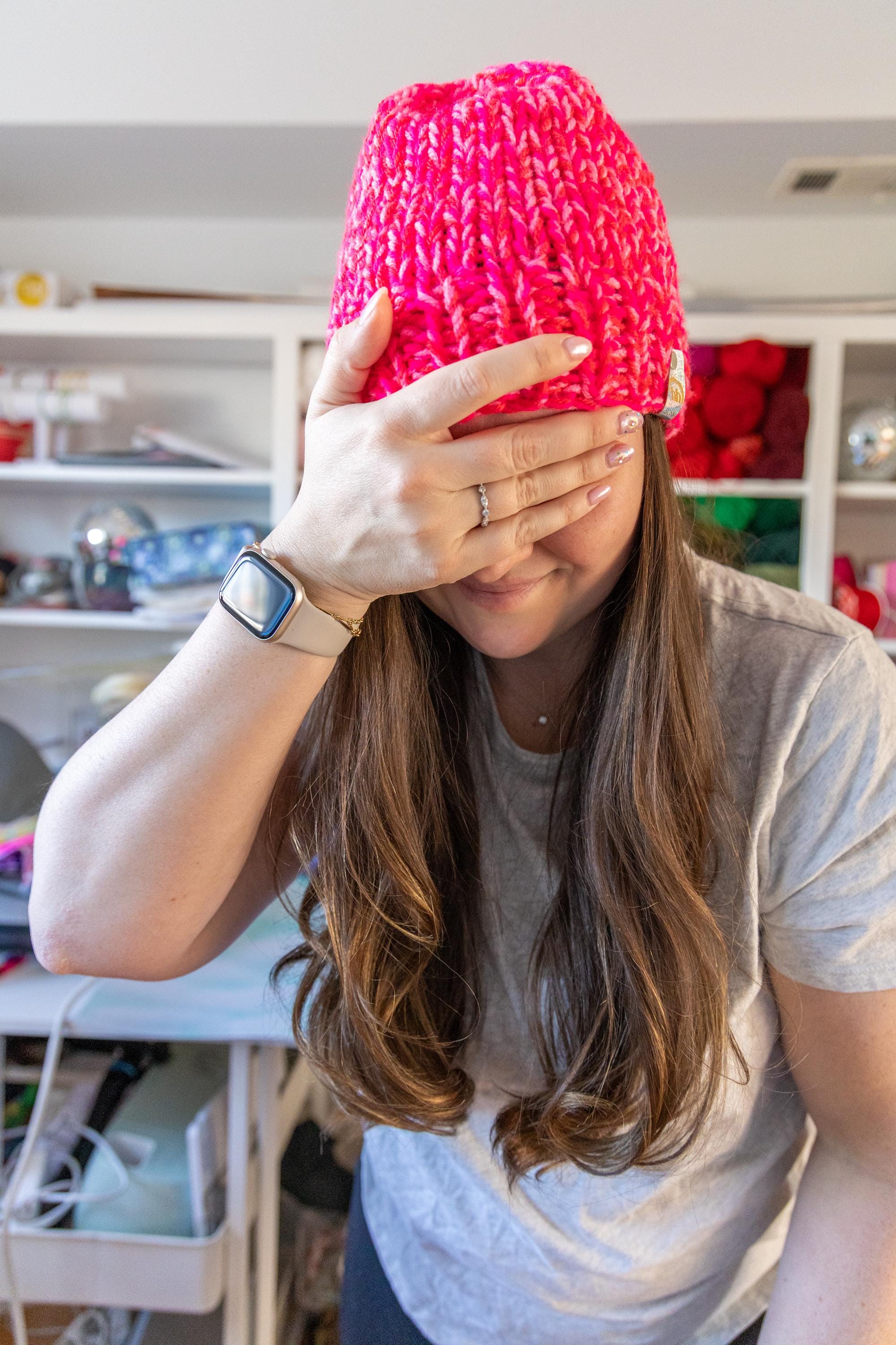 Neon Pink Chunky Beanie