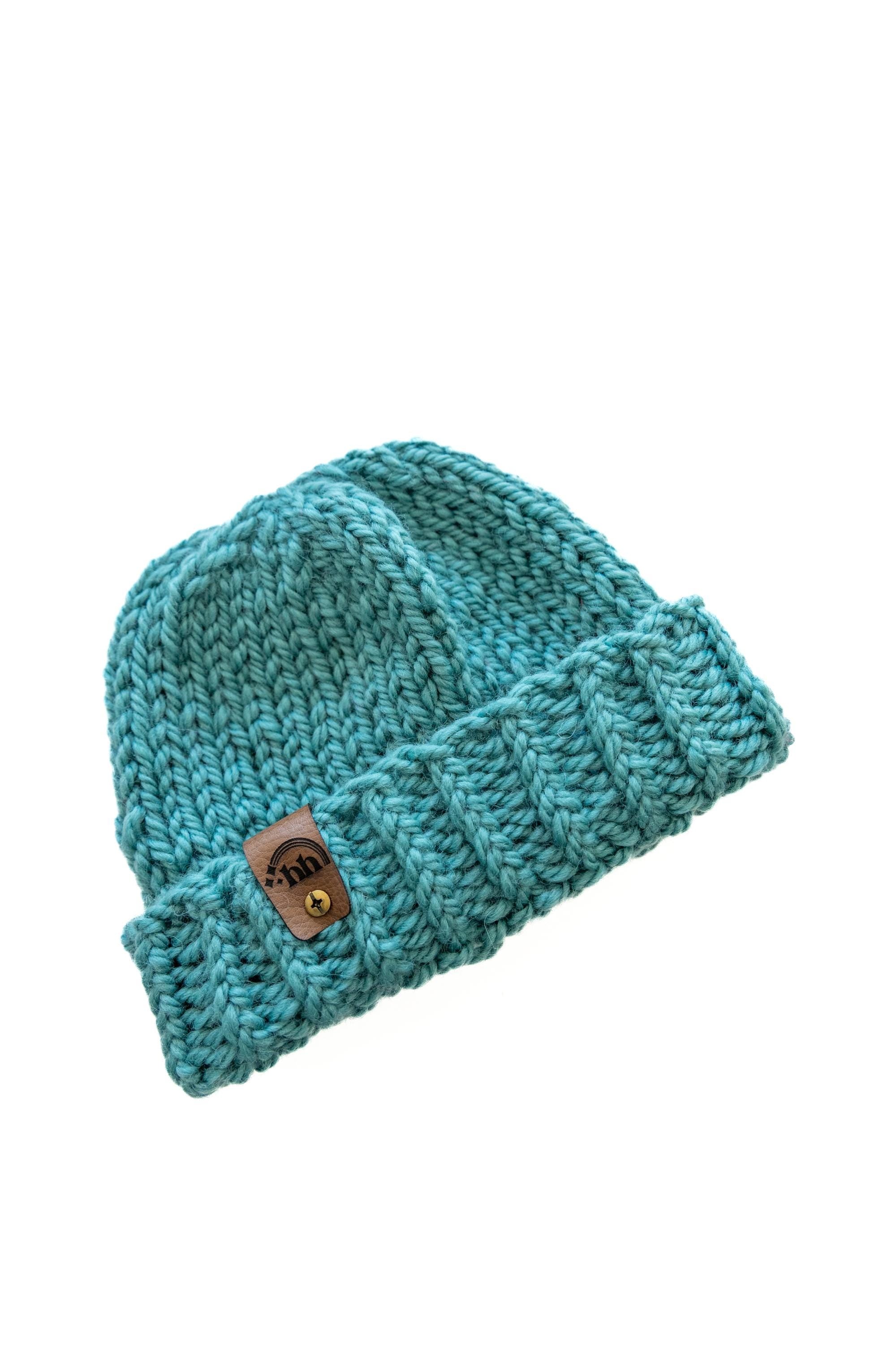 Teal Blue Chunky Beanie
