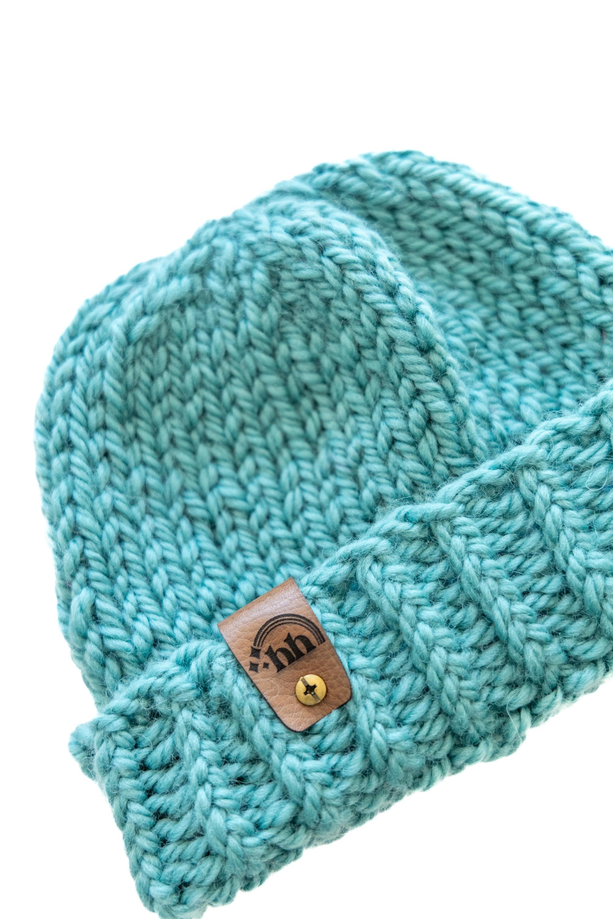 Teal Blue Chunky Beanie