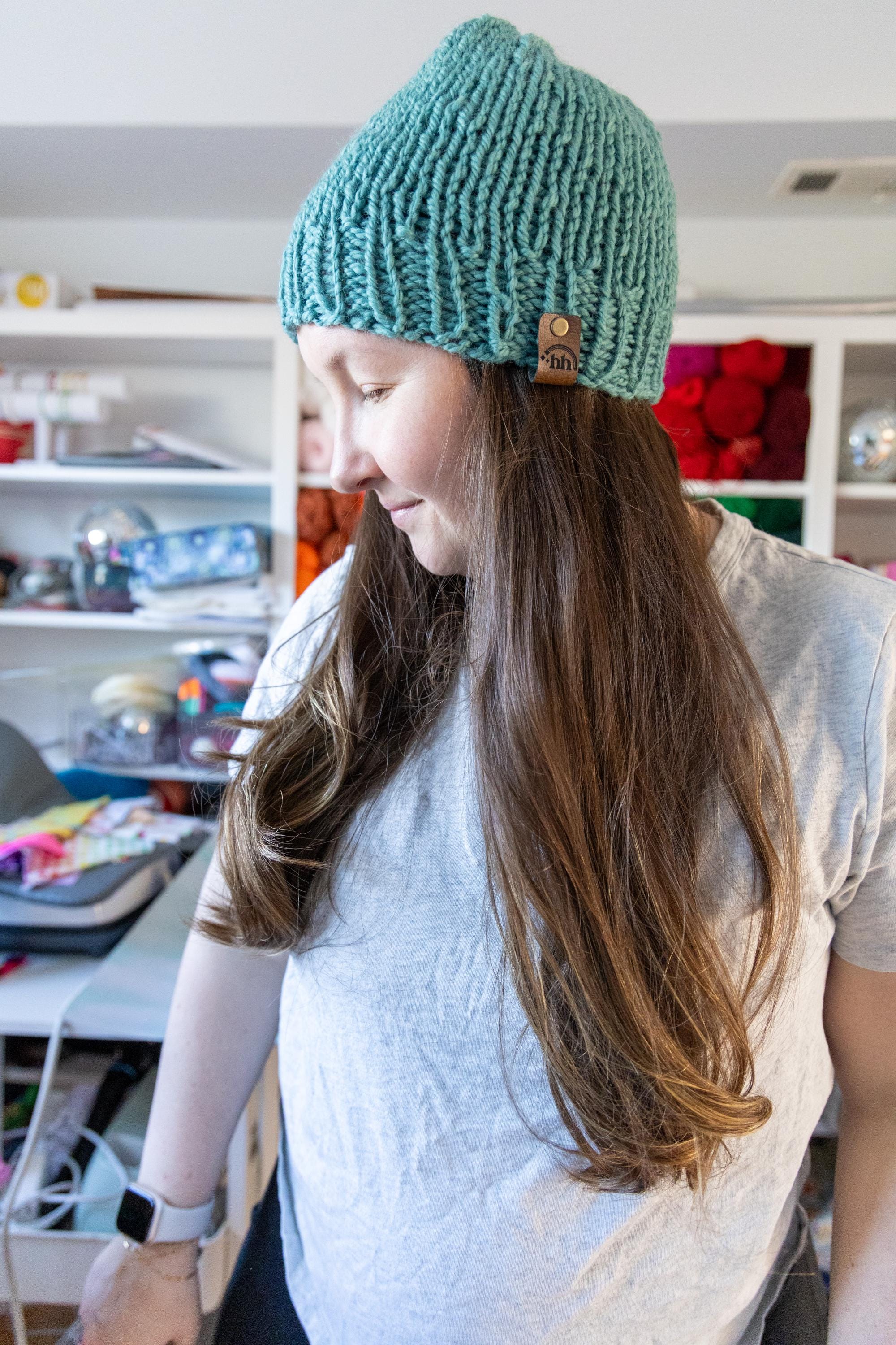 Teal Blue Chunky Beanie