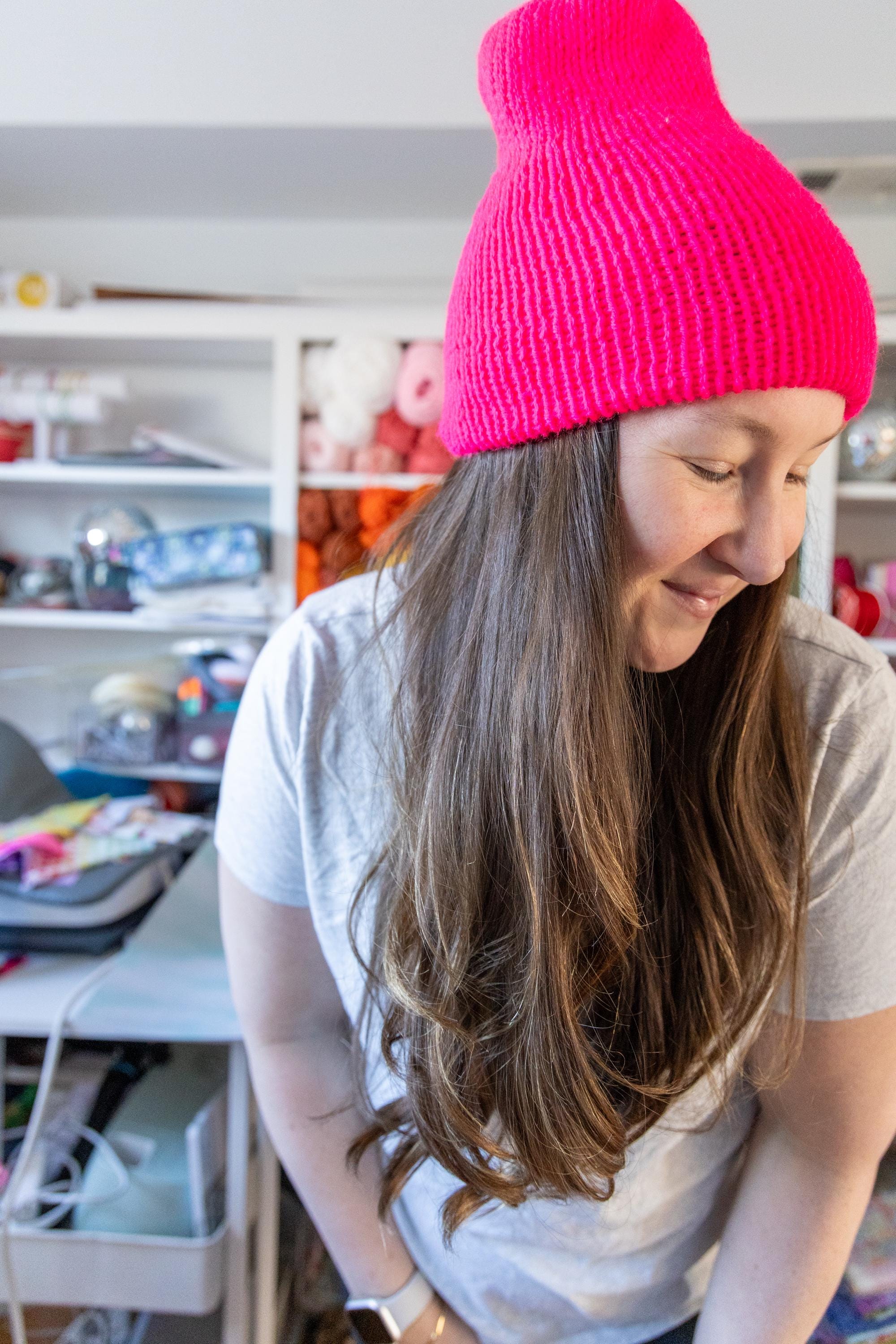Fuschia Knit Beanie