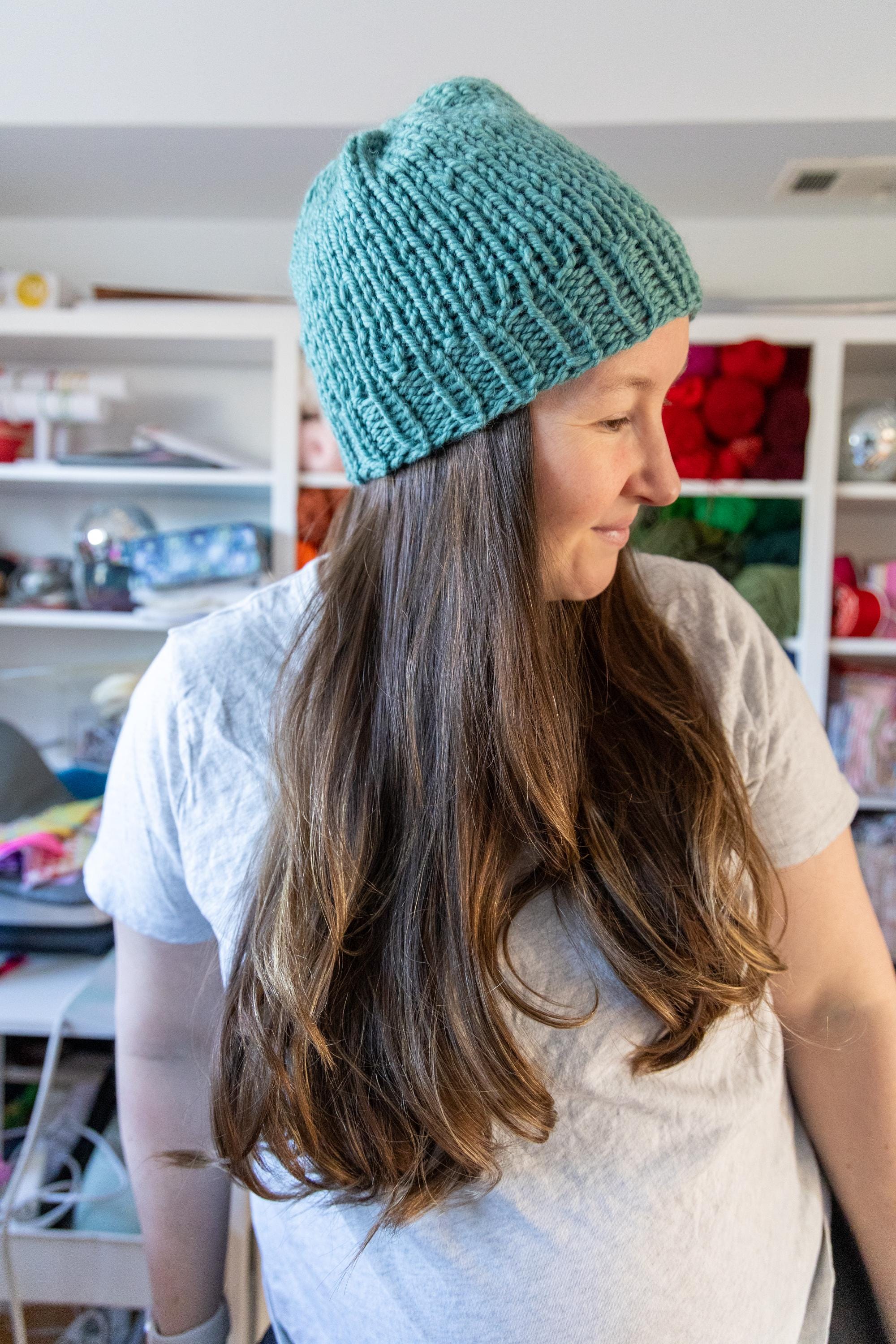 Teal Blue Chunky Beanie