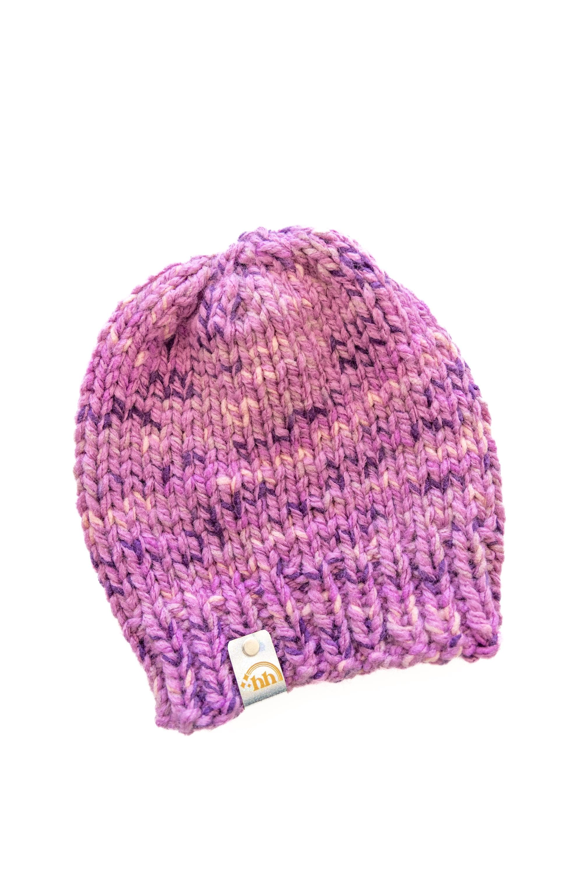 Purple Variegated Chunky Knit Beanie