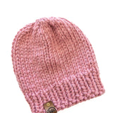 Blush Pink Chunky Hand-Knit Beanie