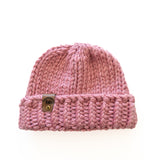 Blush Pink Chunky Hand-Knit Beanie