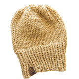Cream Khaki Chunky Hand Knit Beanie