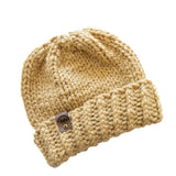 Cream Khaki Chunky Hand Knit Beanie
