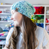 Light Blue Variegated Chunky Beanie