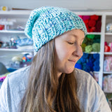 Light Blue Variegated Chunky Beanie