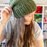 Olive Green Chunky Beanie