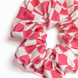 Magenta Checker Scrunchie