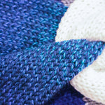 Blue Gradient, Gray, and White Adult Size Knit Headband - ready to ship