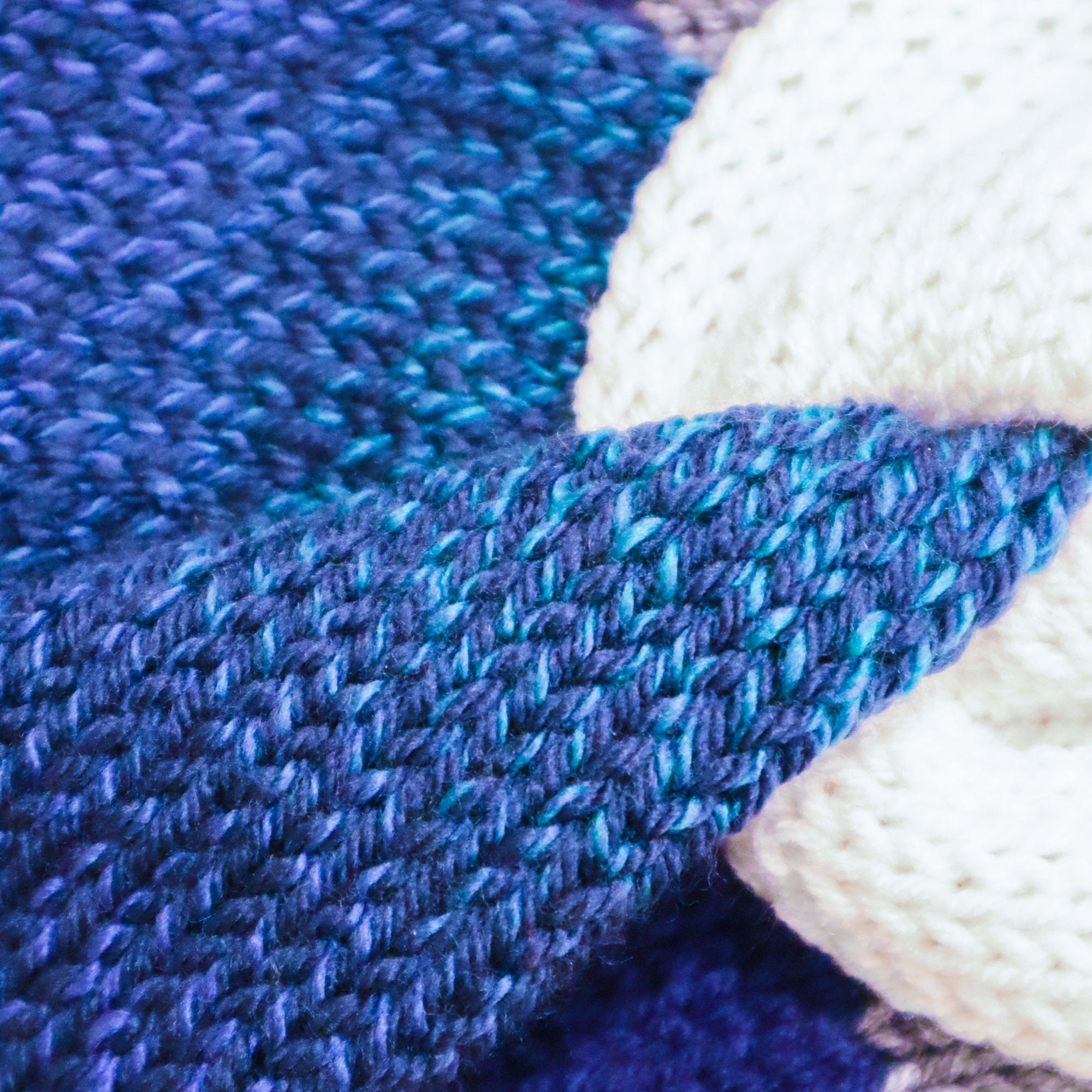 Blue Gradient, Gray, and White Adult Size Knit Headband - ready to ship