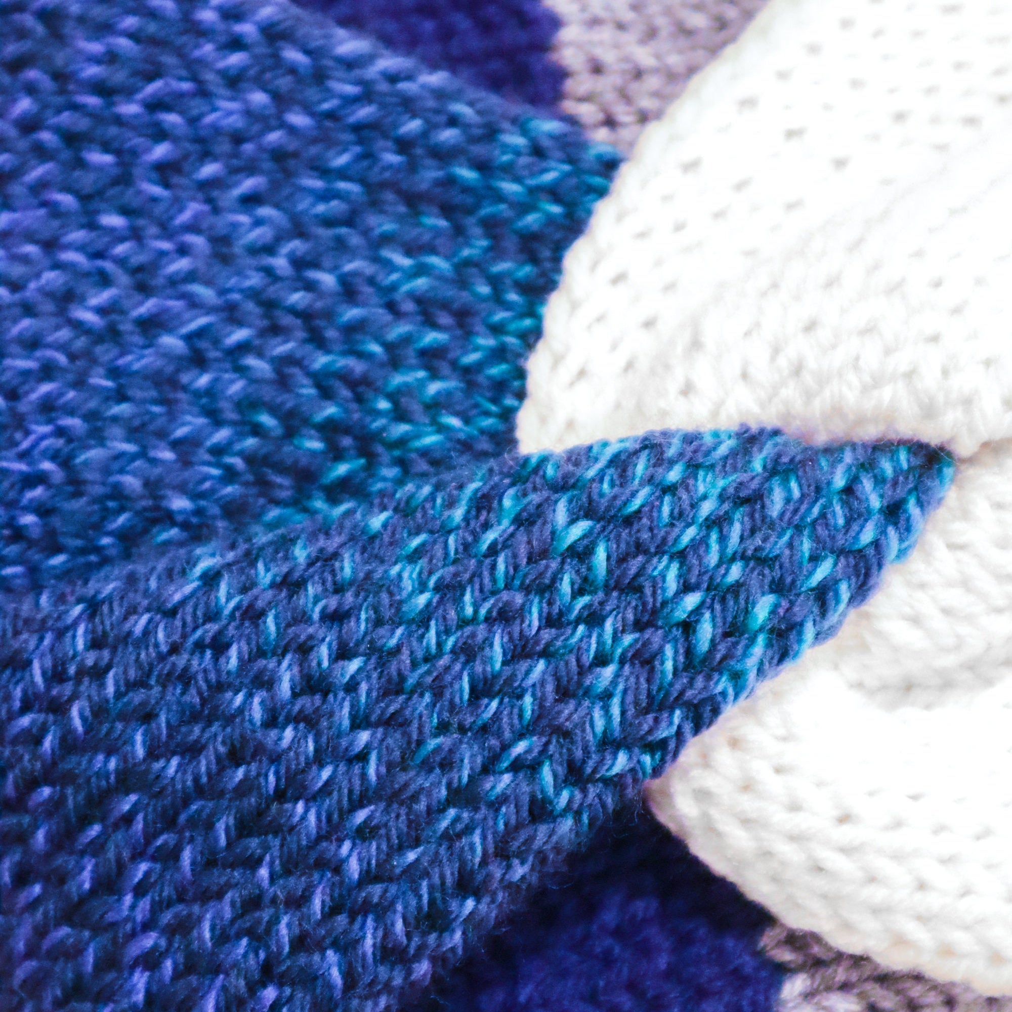 Blue Gradient, Gray, and White Adult Size Knit Headband - ready to ship