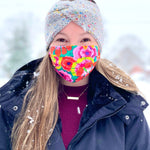 Blue Gradient, Gray, and White Adult Size Knit Headband - ready to ship