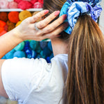 Blue Patchwork Scrunchie