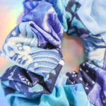 Blue Patchwork Scrunchie
