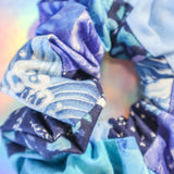 Blue Patchwork Scrunchie