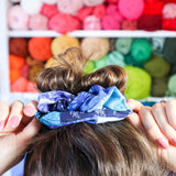 Blue Patchwork Scrunchie