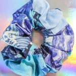 Blue Patchwork Scrunchie