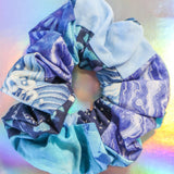 Blue Patchwork Scrunchie