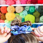 Blue Patchwork Scrunchie