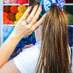 Blue Patchwork Scrunchie