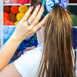 Blue Patchwork Scrunchie