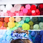 Blue Patchwork Scrunchie
