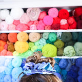 Blue Patchwork Scrunchie