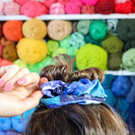 Blue Patchwork Scrunchie