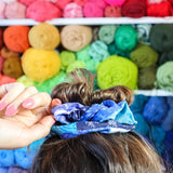 Blue Patchwork Scrunchie