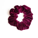 Maroon Velvet Glitter Scrunchie