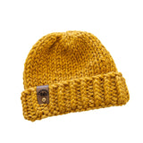 Mustard Yellow Chunky Hand Knit Beanie