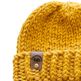 Mustard Yellow Chunky Hand Knit Beanie