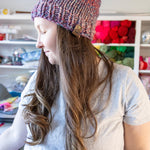 Red, Blue, and Purple Gradient Chunky Hand Knit Beanie