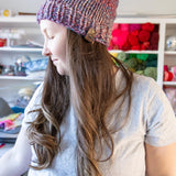 Red, Blue, and Purple Gradient Chunky Hand Knit Beanie
