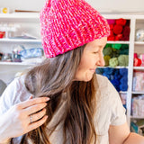 Neon Pink Chunky Beanie
