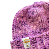 Purple Variegated Chunky Knit Beanie