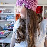 Purple Variegated Chunky Knit Beanie