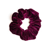 Maroon Velvet Glitter Scrunchie