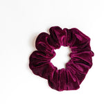 Maroon Velvet Glitter Scrunchie
