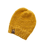 Mustard Yellow Chunky Hand Knit Beanie
