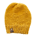 Mustard Yellow Chunky Hand Knit Beanie