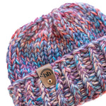 Red, Blue, and Purple Gradient Chunky Hand Knit Beanie
