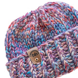 Red, Blue, and Purple Gradient Chunky Hand Knit Beanie