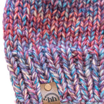 Red, Blue, and Purple Gradient Chunky Hand Knit Beanie