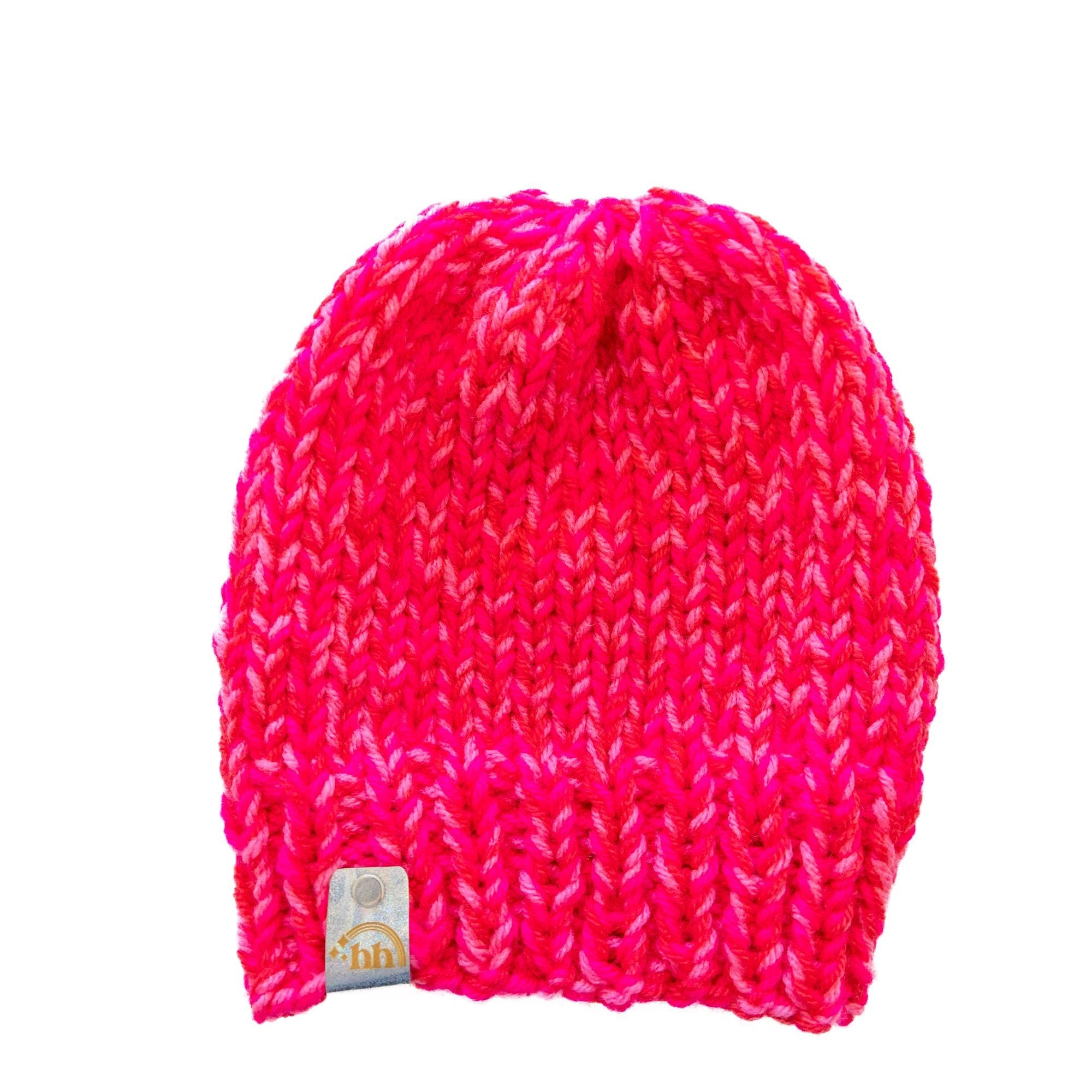 Neon Pink Chunky Beanie